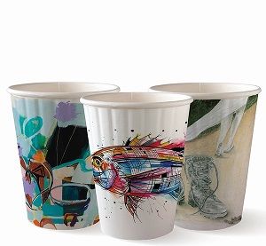12oz ART SERIES DOUBLE WALL CUP BIOPAK x 40 (25)