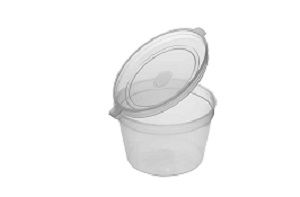 70ml ROUND SAUCE CONTAINER HINGED LID x 50 (20)