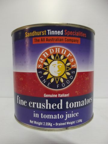 FINE CRUSHED TOMATOES SHURST GFREE x 2.5kg (6)