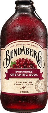 BURGUNDEE CREAMING SODA BUNDABERG 12 x 375ml