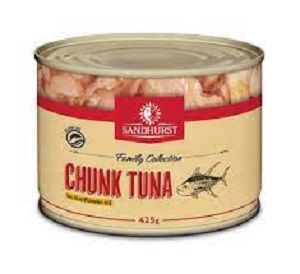 TUNA IN BRINE SANDHURST GFREE x 425gm (24)