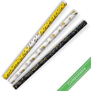 JUMBO ART SERIES PAPER STRAWS BIOPAK 10mm x 100 (25)