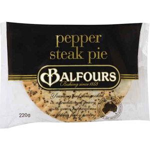 BALFOURS PEPPER STEAK PREMIUM PIE 12 x 200g