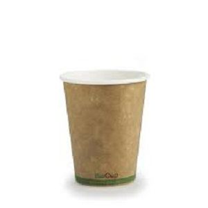 8oz BIO DWALL CUP GREEN RING KRAFT BROWN x 50 (20)