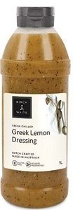 BIRCH WAITE GREEK LEMON DRESSING GFREE x 1lt (8)