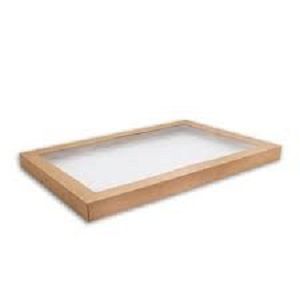 LID CATERING BOX LARGE KRAFT BROWN x 10 (5)