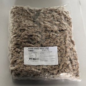 GROUND BEEF PIZZA TOPPING HANS FROZEN x 2kg (6)