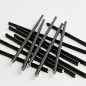 BIOPACK BLACK PAPER STRAWS REGULAR 6mm x 250 (10)