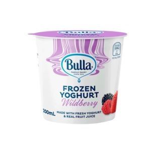 WILDBERRY FROZEN YOGHURT CUPS BULLA 200g x 36