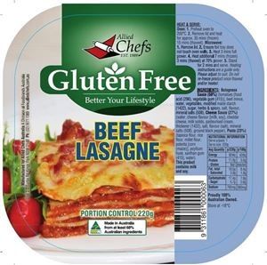 BEEF LASAGNE ALLIED CHEFS (GF) 220g x 12