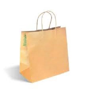 LARGE TWIST TIE HANDLE BROWN BAGS BIOPAK x 250