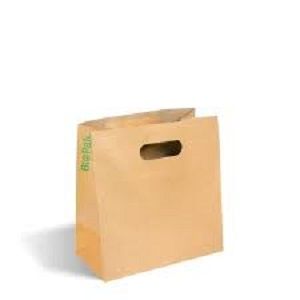 SMALL PAPER BAG HANDLE CUT OUT KRAFT BROWN BIOPAK x 250