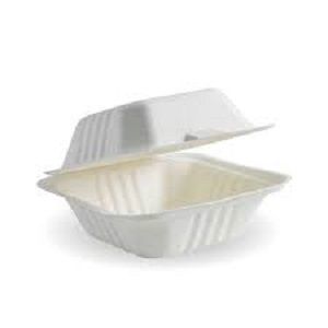 BURGER PLANT FIBRE WHITE CLAMSHELL BIOPAK x 125 (4)