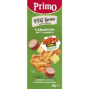 PRIMO TRIO CABANOSI TASTY CHEESE BBQ SHAPES 50g x 7