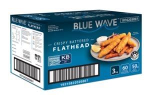 FLATHEAD CRISPY BATTERED 50g x 60 BLUE WAVE x 3kg