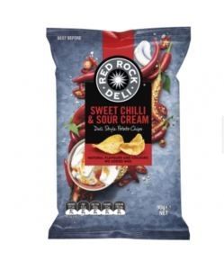 SWEET CHILLI SOUR CREAM RED ROCK DELI CHIPS 90g x 12