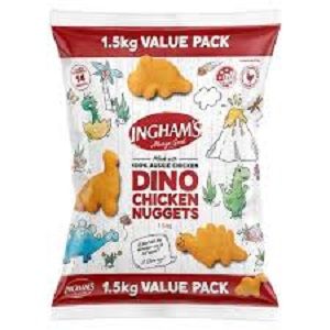 CRUMBED DINO NUGGETS INGHAM x 1.5kg (4)