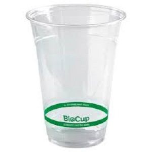 500ml CLEAR CUP GREEN RING BIOPAK x 50 (20)