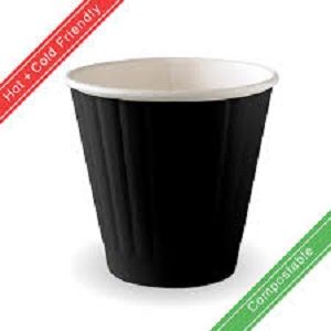 8oz BLACK DOUBLE WALL BIOCUP 90mm x 50 (20)