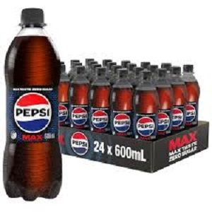600ml PEPSI MAX PLASTIC BOTTLES x 24