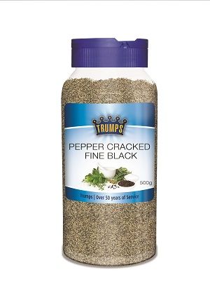 FINE CRACKED BLACK PEPPER CANISTER TRUMPS x 500g (6)