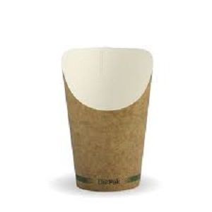 HOT CHIP CUP 12oz KRAFT BROWN BIOPAK x 50 (20)