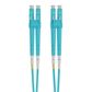 LC-LC OM4 Duplex Fibre Lead, Aqua LSZH Jacket - 3m