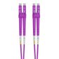 LC-LC OM4 Duplex Fibre Lead, Violet LSZH Jacket - 0.5m