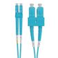 LC-SC OM4 Duplex Fibre Lead, Aqua LSZH Jacket - 7m