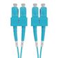 SC-SC OM4 Duplex Fibre Lead, Aqua LSZH Jacket - 1.5m