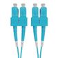 SC-SC OM4 Duplex Fibre Lead, Aqua LSZH Jacket - 2m