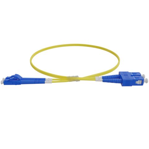 LC-SC OS2 (G657A1) Duplex Fibre Lead, Yellow LSZH Jacket - 3m