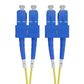 SC-SC OS2 (G657A1) Duplex Fibre Lead, Yellow LSZH Jacket - 1m