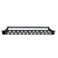 CERTECH 1RU 19" 24 Port Unloaded Staggered Patch Panel, with Rear Support Bar