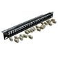 CERTECH 24 Port 19" Cat6A Shielded Patch Panel, Complete with 24 x Cat6A Shuttered Keystone Jacks