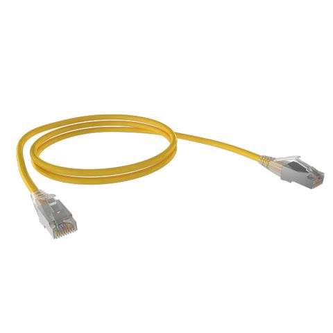 CERTECH Cat6A 26AWG S/FTP 10G RJ45 Patch Lead, Yellow LSZH Jacket, 10m