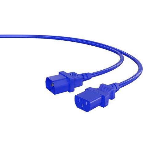 CERTECH IEC C13 to C14 Power Cable, Blue, 0.5m