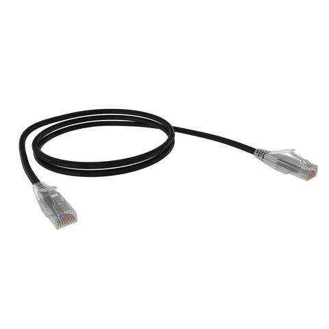 CERTECH Cat6A 26AWG UTP 10G RJ45 Patch Lead, Black LSZH Jacket, 0.25m