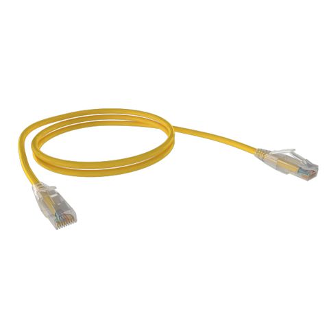 CERTECH Cat6A 26AWG UTP 10G RJ45 Patch Lead, Yellow LSZH Jacket, 0.5m