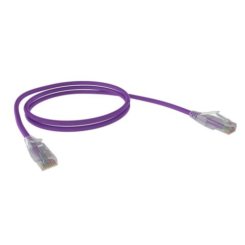 CERTECH Cat6A 26AWG UTP 10G RJ45 Patch Lead, Purple LSZH Jacket, 1.5m