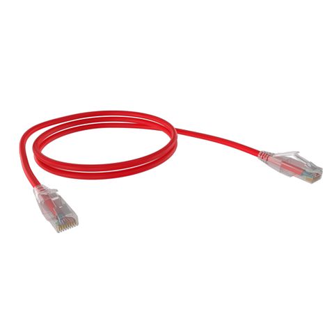 CERTECH Cat6A 26AWG UTP 10G RJ45 Patch Lead, Red LSZH Jacket, 0.25m