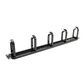 19" 1RU Metal Cable Management Bar with Brush Entry, 75mm Deep