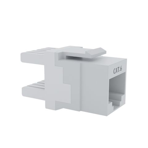 Cat6 RJ-45 UTP Keystone Jack. White, 180 degrees, 24pc Pack