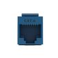 Cat6 RJ-45 UTP Keystone Jack. Blue, 180 degrees, 6pc Pack