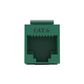 Cat6 RJ-45 UTP Keystone Jack. Green, 180 degrees, 6pc Pack