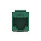 Cat6 RJ-45 UTP Keystone Jack. Green, 180 degrees, 6pc Pack