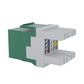 Cat6 RJ-45 UTP Keystone Jack. Green, 180 degrees, 6pc Pack