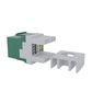 Cat6 RJ-45 UTP Keystone Jack. Green, 180 degrees, 6pc Pack