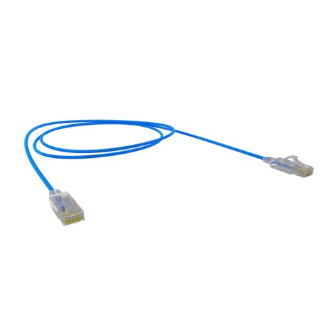 CERTECH Cat6A 30AWG UTP 10G RJ45 Patch Lead, Blue LSZH Jacket, 1m