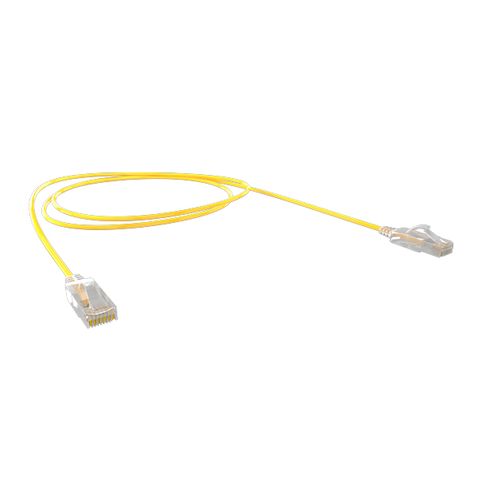 CERTECH Cat6A 30AWG UTP 10G RJ45 Patch Lead, Yellow LSZH Jacket, 0.25m